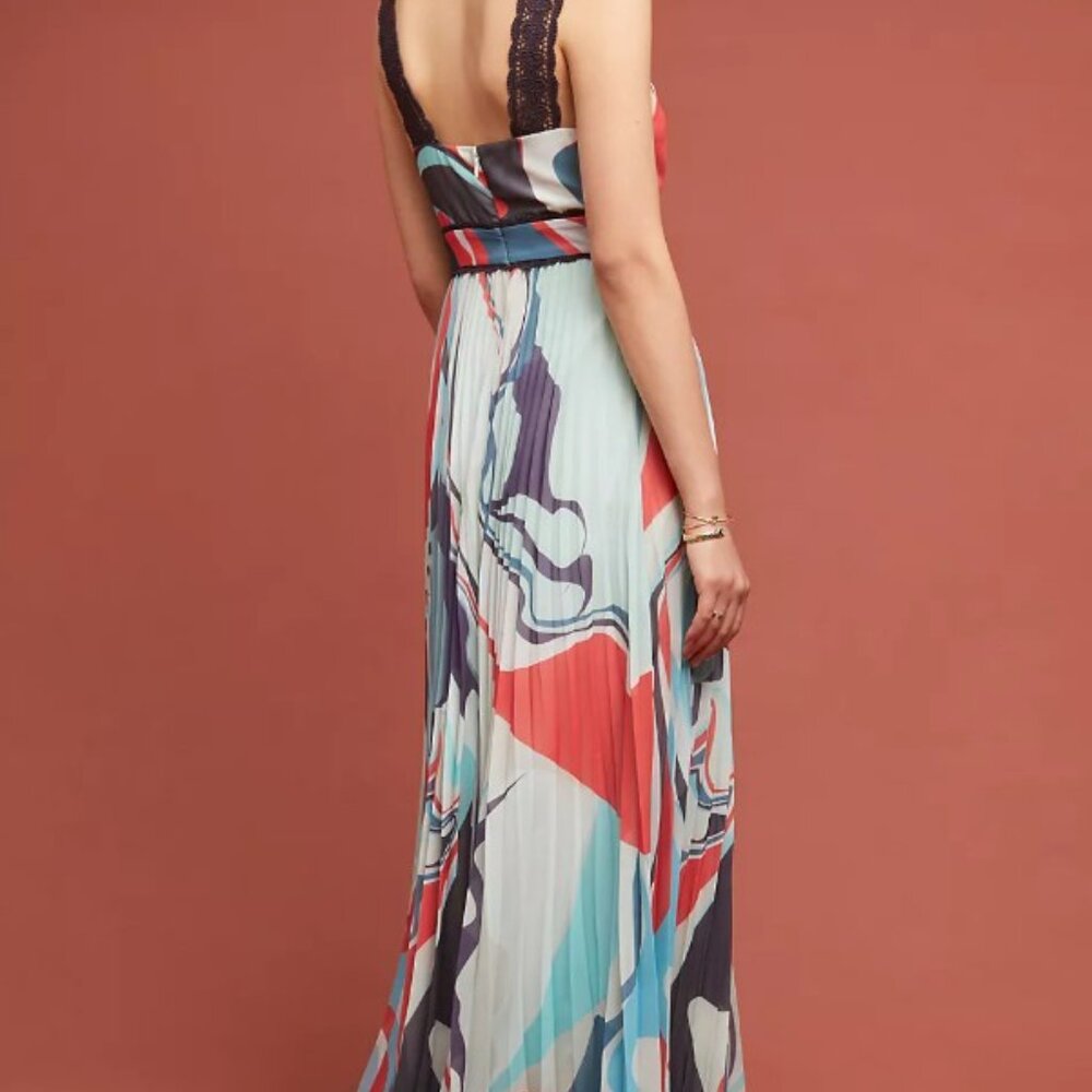 NWT Anthroopologie Geisha Designs Atelier Pleated Maxi Dress 10 HTF - Picture 5 of 7